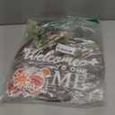 Interchangeable Seasonal Welcome Sign Front Door Decoration, Rustic Round Wood Wreaths Wall Hanging Outdoor, Farmhouse, Porch, for Spring Summer Fall All Seasons Holiday Halloween Christmas. (12 Inch, 01blown)