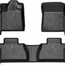 T TGBROS Floor Mats Custom Fit for 2007-2021 Toyota Tundra Accessories All Weather Protection TPE 2 Rows Floor Liners Set Non-Slip Black