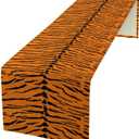 Tiger Table Runner, Safari Animal Tiger Fur Pattern for Home Kitchen Table Decor Dining Coffee Room Party Decor 13x36in