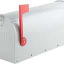 Metal Mailboxes for Outside Post Mount, RAINHOL Residential Mailbox, Galvanized Steel Heavy Duty Outdoor Mail Box, Standard Compacity, 20 x 8.7 x 6.7 inches, Gray (Pearl Light Gray)