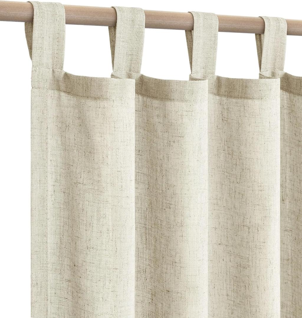 KOUFALL Boho Nursery Decor Neutral,Rustic French Country Decor for Living Room Kids Bedroom The Home Curtains,63 Inch Length,Natural Tan Beige, Size: 52"W x 63"L (Pack of 2)