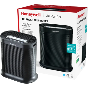 Honeywell AllergenPlus HEPA Air Purifier, Airborne Allergen Reducer for Large Rooms, Reduces Allergens, Smoke, Wildfire Smoke, Pollen, Pet Dander and More, Black, HPA200