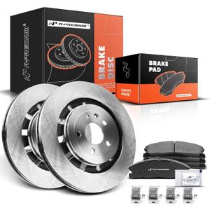 A-Premium 13.86 inch (352mm) Front Vented Disc Brake Rotors + Ceramic Pads Kit Compatible with Select Ford and Lincoln Models - Explorer/Taurus/MKT/Flex 2013-2019, MKS, Police Interceptor Sedan, 6-PC