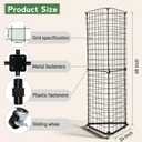 Brobear Triangular Gridwall/Wire Grid Panel Display Stand with Base and Caster, Extra-Large Size Wire Display Rack 24"x68"Display Racks for Vendor Events ,Art Show Display Panels and Home Organization