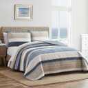 Nautica - Twin Quilt Set, Cotton Reversible Bedding with Matching Sham, Dorm Room Essentials (Ridgeport Denim, Twin)