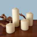 Stonebriar Unscented Pillar Candles 80 Hour Burn Time, Long-Lasting Wax Candles for Weddings, Holidays, Home Dcor & Special Events, Pack of 3, Ivory, 3" x 8"