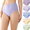 Battewa Quick Dry Incontinence Underwear for Women High Waisted Leak Proof Panties Washable Postpartum Bladder Control Cotton Briefs (Multicolor, X-Large, 5 Pack) (Multi-colored 2)