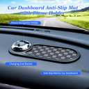Universal Anti-Slip Car Dashboard Mat with 360 Rotating Phone Holder Multi-Functional Organizer Pad for Phones, Sunglasses, Keys, and Daily Essentials (Gray Black)