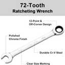 2 x Jetech 18mm Ratcheting Combination Wrench, Industrial Grade Gear Wrench with 12-Point 72-Tooth Ratchet, Forged and Heat-Treated Cr-V Steel, Metric