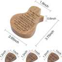 Engraved Personalized Wood Guitar Picks Box, Shaped Plectrum Container with 3 Standard Picks (To Dad)