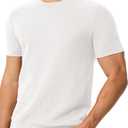 JMIERR Men's T-Shirts Casual Knit Short Sleeve Cotton Crewneck Solid Honeycomb Knitted Pullover Tees (Green, XL)