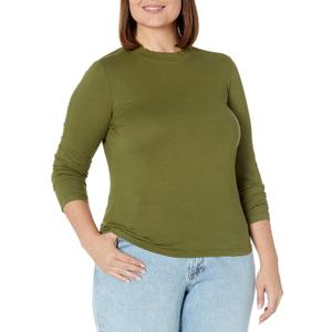 Velvet by Graham & Spencer Women's Quinny Sueded Jersey Crewneck Tee, S