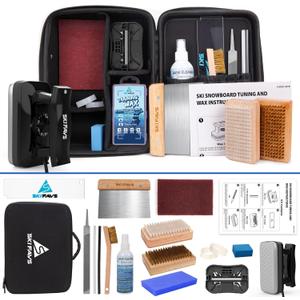 Ski/Snowboard Wax Kit, Ski Tuning & Waxing Kit with Wax Iron, Complete Basic Wax Set - Professional Tuning Equipment, All Temperature Wax, Base Cleaner, Brush, Wax Scraper, P-tex, Tuning Stone
