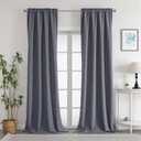 OWENIE 3D Embossed Long Curtains for Living Room 2 Panels Set, Rod Pocket Geometry Light Filtering Curtains for Bedroom, Soft Textured Elegant Curtains 2 Pcs Total Wide 84 Inch 96 Long