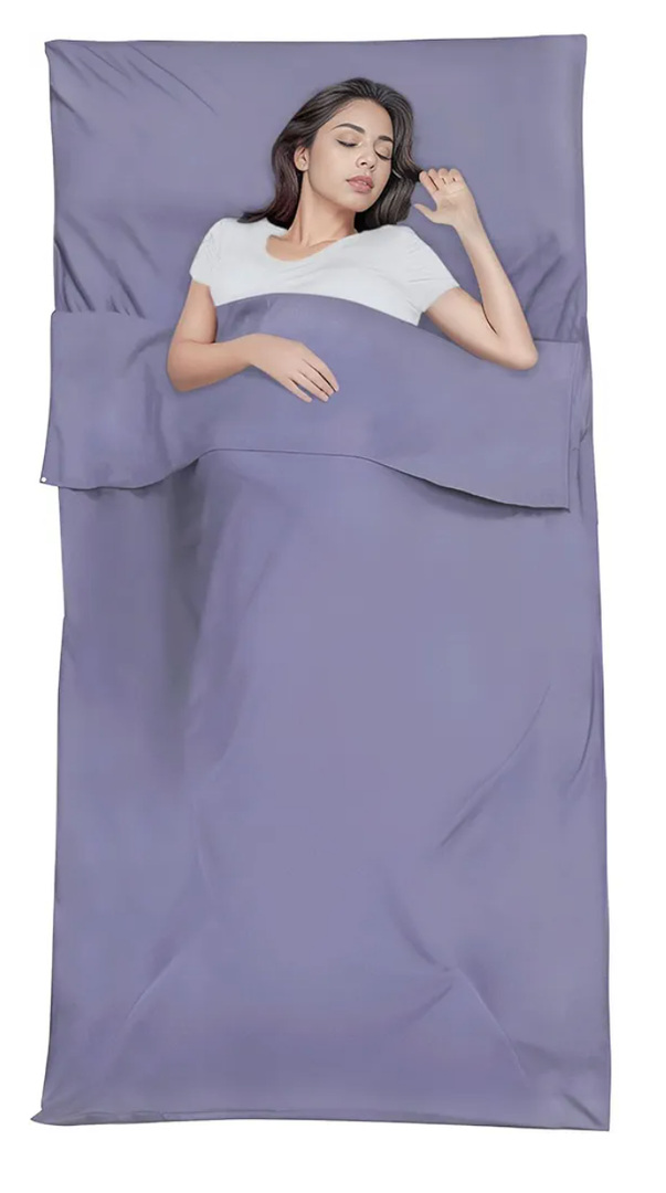 MongByYa Sleeping Bag Liner,Travel Sheet & Adult Sleep Sack, Camping Sheets Travel Sleep Sack for Backpacking,Hotels & Hostels -Lightweight Single &Double Travel Sheet Camping Sheets