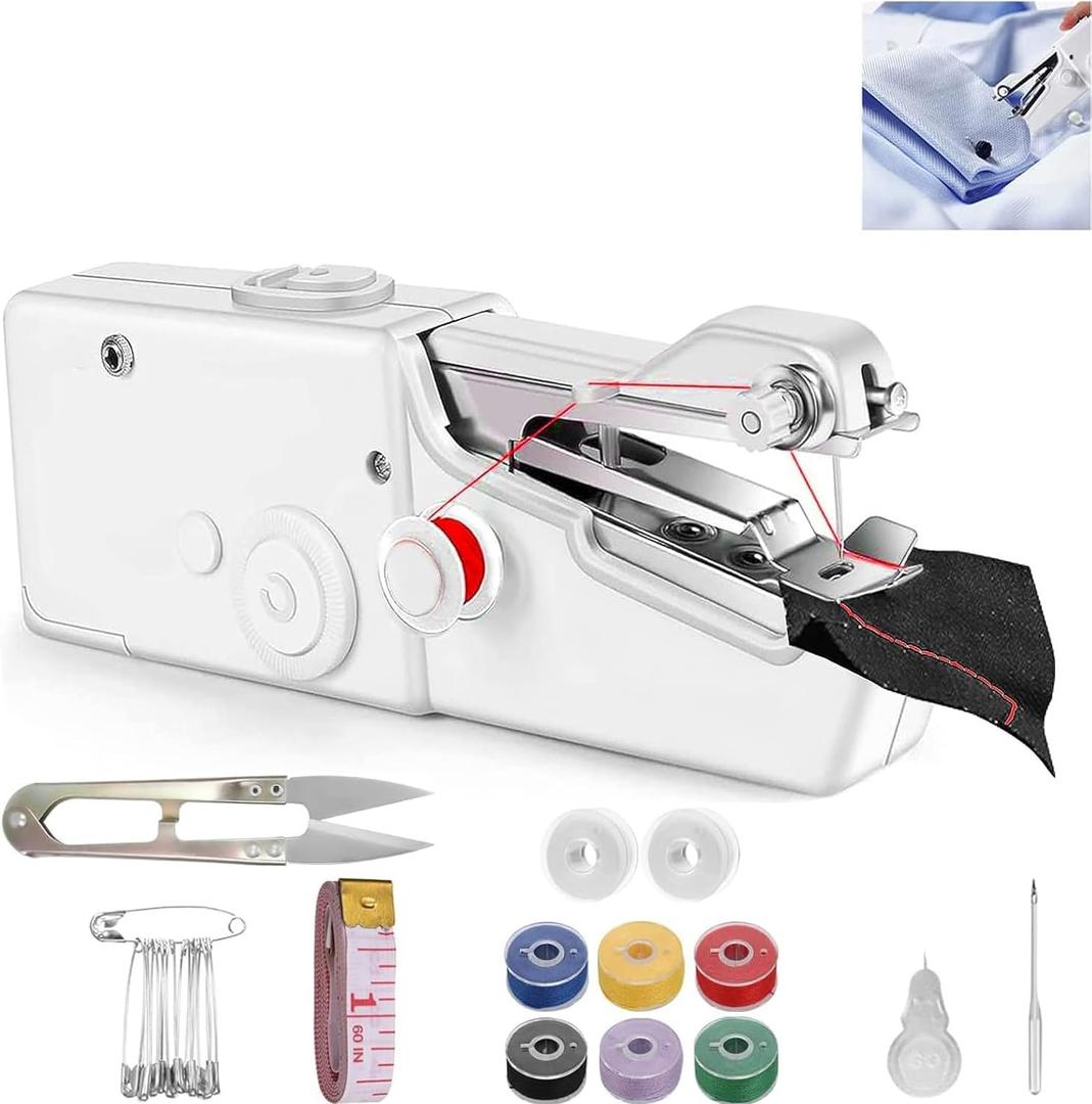 Handheld Sewing Machine, Portable & Cordless Mini Sewing Machine for Beginners - Electric Fast Stitching, DIY Fabric Clothes Repair Kit,0324
