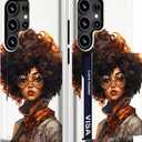 Compatible with Samsung Galaxy S23 Ultra Case Cute with Card Holder/Shockproof Slim Slot Wallet Phone Cover for Women/African Girl Afro Black American Woman