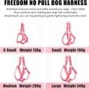 Soft Leather No Pull Dog Harness - Adjustable Step in Dog Harness with Rose Gold Heavy Duty Metal Buckle, Freedom Nylon Dog Halter Vests for Small Medium Large Dogs Easy Walking Training M, Dark Pink