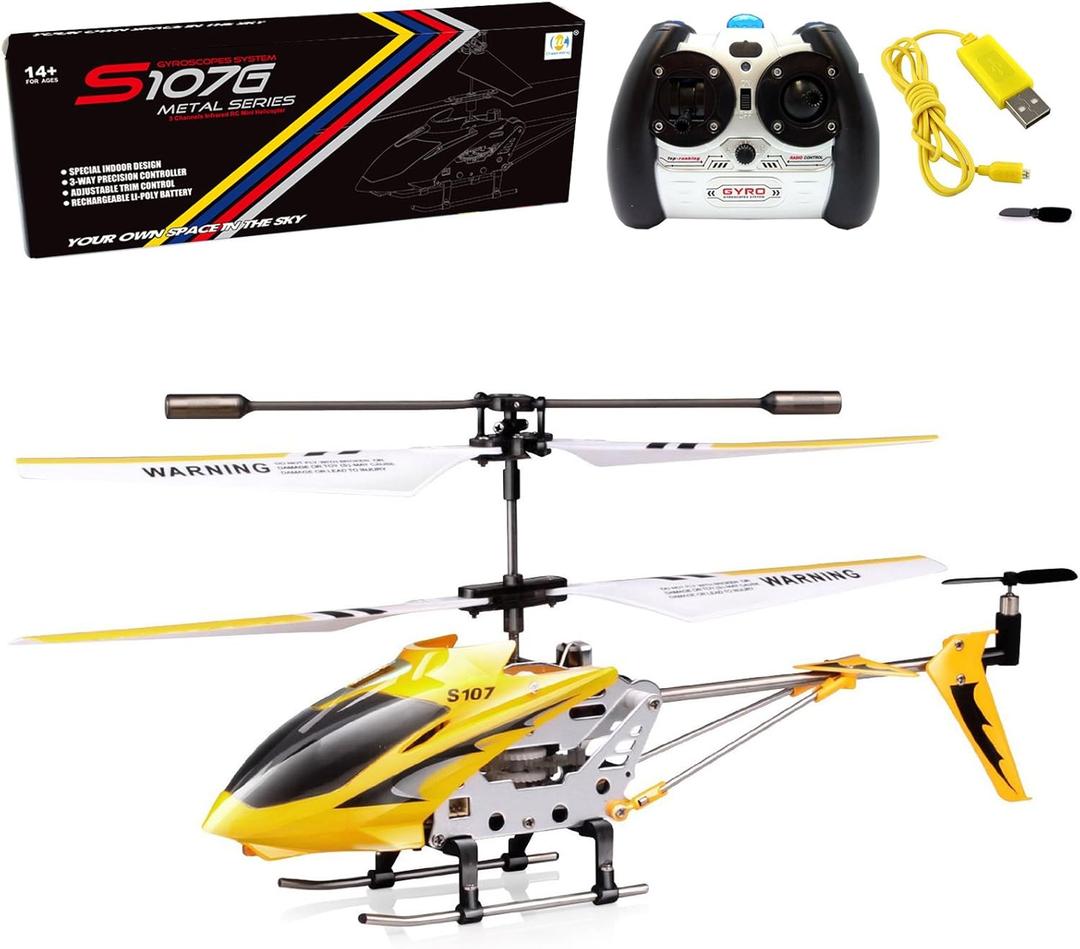 Cheerwing S107/S107G Phantom 3CH 3.5 Channel Mini RC Helicopter with Gyro Yellow