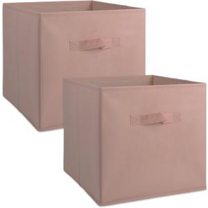 DII Non Woven Fabric Storage Bin Collection Collapsible Organizer Cube, Small Set, 13x13x13", Millennial Pink, 2 Count