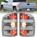 MAYELLO Chrome Tail Lights w/Bulbs Compatible with 2007-2013 Chevrolet Silverado 1500, 2007-2014 Chevy Silverado 2500 3500 Single Rear Wheel, Plug & Play Rear Lamps