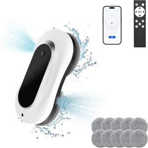 Smart Window Cleaning Robot with Dual Water Spray, Automatic Robot Window Cleaner Inside/Outside,3000Pa Suction Power Winbot,Edge Detection Technology,APP&Remote Control Robotic Windows Washer