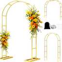 6.6FT Metal Garden Arch Trellis Arbor, Wedding Arch Stand with Steel Frame, Metal Pergola Arbor with Base, Assemble Freely 3 Sizes, for Valentines Day Garden Trellis Climbing Plant, Bridal Party