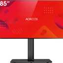 Universal Swivel TV Stand Table Top Mount Stand for 43 to 85 inch TVs, 8 Level Height Adjustable with Tilting, Heavy Duty Tempered Glass Base, Holds up 110lbs, MAX VESA 400x600mm, Black