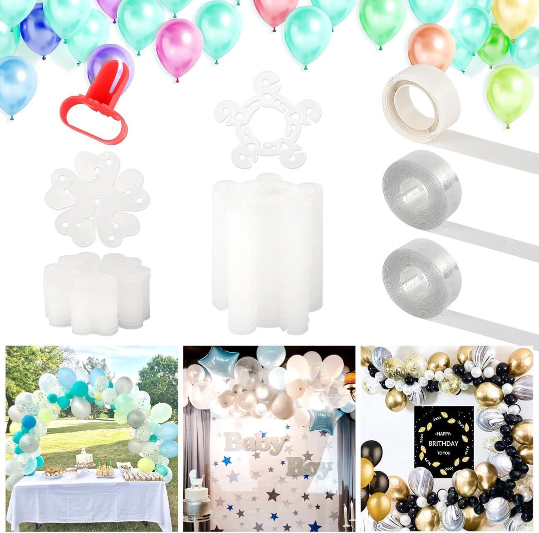 Tinabless Balloon Connectors for Decor Balloons Arch - Birthday, Wedding, Baby Shower Party Decorations(Balloons Decorating Strip Kit for Garland)
