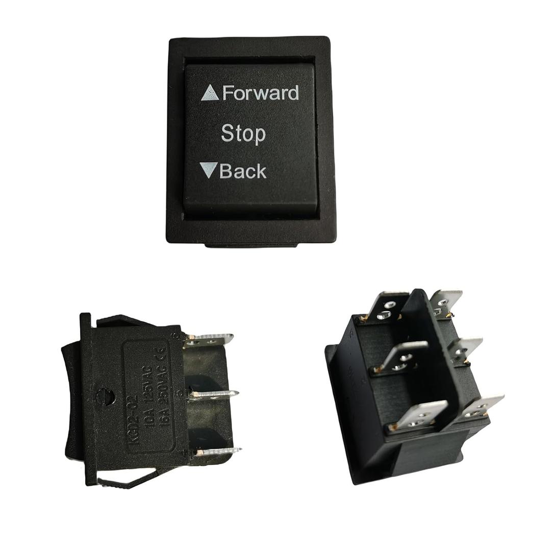 2 PCS 6V 12V Forward Reverse Switch for Ride On Toy Car Kids Trax Replacement Parts Powered Wheels Forward Stop Backward Toys Car Accessories Rocker Switch Shifter Car Boat Black