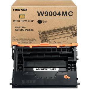 Extra High Yield W9004 W9004MC Toner Cartridge Black [ with New Chip] Replacement for LJ Managed E62655dn E62665hs E62665h E62665h E62675z E60155dn E60165dn E60175dn Printer