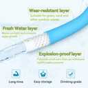 Cupohus RV Water Hose 35FT with Strain Relief Ends, Kink-Resistant Drinking Water Hose, 5/8''ID Potable Food Grade Hose with Storage Strap for RV, Marine, Camper, Truck, Car, Garden (Blue)