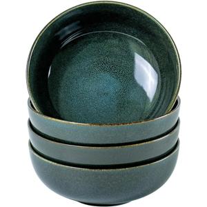 UNICASA Ceramic Cereal Bowls Set, 18 OZ Salads Bowls Set of 4, Dessert Serving Bowl for Soup, Reactive Glaze Ramen Bowls, Microwave Oven and Dishwasher Safe (Teal)