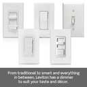 Leviton Table Top Plug in Lamp Dimmer for Dimmable LED, Halogen and Incandescent Bulbs, TBL03-10W, White