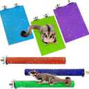 BNOSDM 6PCS Sugar Glider Pole Stand Toy Natural Wood Climbing Platform Colorful Paw Grinding Perch for Sugar Glider Cage Accessories Exercise Toys for Squirrels Hamster Chinchillas Rats Gerbil