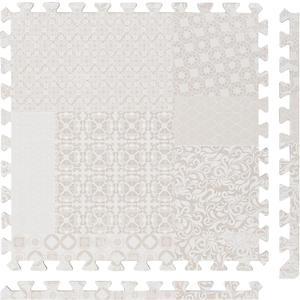 PopsyKosy Premium Baby Floor Play Mat - Thick & Cushioned 0.5 inch Playroom Foam Mat, Non-Toxic Odorless - 6 Tiles - Spacious 6x4 ft. - Stylish & Large, Waterproof for Kids & Toddlers - Totem Beige