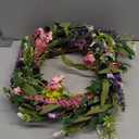 Qingbei Rina Spring Wreaths for Front Door, 22 Inch Door Wreath for Decorating with Daisy and Lavender, Wildflower Wreaths Indoor Outdoor, Home Windows Wall Farmhouse Wedding Decor (Colorful)