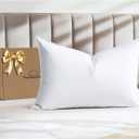White Goose Down Pillow Luxury Hotel Bed Pillow with 100% Natural Goose Down Fiber Fill, Feather Pillow for Sleeping, 600TC Cotton Shell, King Size - Firm/More Support, Pack of 1
