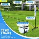 Pro Pickleball Net Portable with Wheels 22ft Heavy Duty Pickleball Net System with Sturdy Aluminum Frame for Outdoor & Indoor Nylon Net & Carrying Bag for Pickleball, Tennis, Badminton