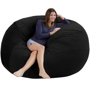 HOWSEESNOW 4FT Bean Bag Chair Cover - Soft Fluffy Dutch Velvet Bean Bag Cover (No Filling, Cover Only), Large Lazy Sofa Cover