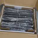 LAATOOREE Nightstands Set of 2, Small Side Table, Bedside Table with Fluted Door, Solid Wood Feet; Modern Mid-Century End Table for Bedroom, Small Space (Black)