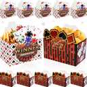 20Pcs Casino-Themed Disposable Paper Food Trays Chips Candy Hot Dogs Popcorn Snack Bowls Las Vegas Birthday Party Supplies