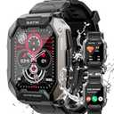 Smart Watches for Men, 2.01'' HD Display with Bluetooth Calls 100+ Sport Modes, IP68 Waterproof for Swimming Fitness Smart Watch for Android and iPhone, Blood Pressure/Heart Rate Smartwatch, Black1