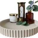 OAKOA Round Decorative Tray for Coffee Table Decor - Concrete Round Tray Home Decor - Bandejas Decorativas - Circle Coffee Table Centerpiece (Gray)