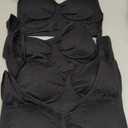Women's Seamless Wire-Free Bra with Removable Pads (Large, 4 Pack Black Black Black Black)