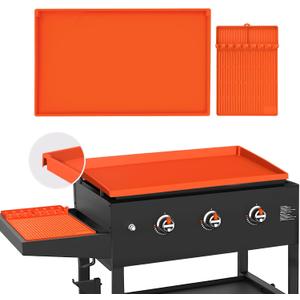 Full-Edge 28" Blackstone Silicone Griddle Cover, Includes 16" Silicone Spatula Mat, Premium Food-Grade Blackstone Griddle Accessories, Reusable Top Protector, Ideal for All-Season Outdoor Use (28 inches + 16 inches (Except 28" XL PRO Series))