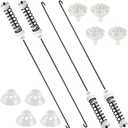 W10780048 Washer Suspension Rod Kit Updated by AMI PARTS - Compatible with Ken-more Whirl-pool Roper Washing Machine WTW4800XQ4 WTW4800XQ1 ATW4675YQ1, Includes 4 Suspension Rods and Ball Cups