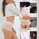 Lace Boyshort Sexy Underwear Womens Panties Cheeky Plus Size Lingerie Stretch Cotton Waistband S-3XL 5 Pack (XX-Large)