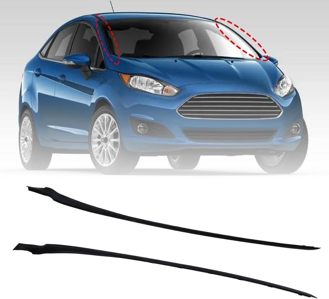 FZJDSD Front Left & Right Side A-Pillar Windshield Molding Trim AE8Z5403136A AE8Z5403137B Compatible with Ford Fiesta 2011 2012 2013 2014 2015 2016 2017 2018 2019 Passenger Driver Weatherstrip Seal