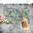 Artoid Mode Blue Rabbit Bunny Happy Easter Doormat, Home Decor Low-Profile Switch Rug Door Mat Floor Mat for Indoor Outdoor 17x29 Inch